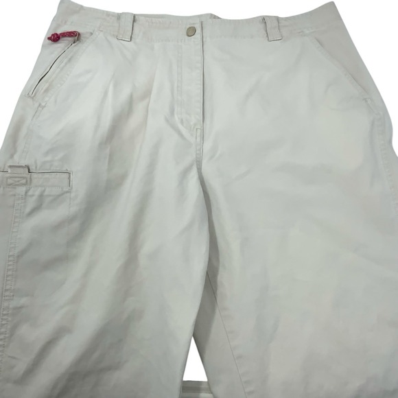 L.L. Bean Pants - L.L. Bean‎ Women's Size 18 Light Tan Flat Front Cargo Chino Pants Casual Comfort